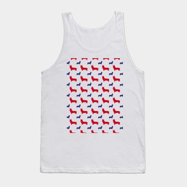 American Corgi, Red White And Blue Tank Top by MaplewoodMerch